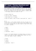 NP1 Exam 1 Review Questions and Answers Updated this Year