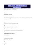 Wellcare ACT Mastery Exam certification