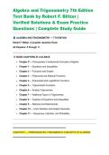 Algebra and Trigonometry 7th Edition Test Bank by Robert F&period; Blitzer &vert; Verified Solutions & Exam Practice Questions &vert; Complete Study Guide