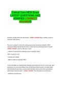 Critical Care HESI Exam LATEST QUESTIONS AND VERIFIED CORRECT ANSWERS&period;