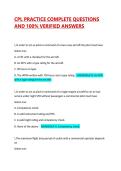 CPL PRACTICE COMPLETE QUESTIONS AND 100&percnt; VERIFIED ANSWERS
