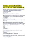 NUR 100 ACTUAL EXAM PAPER 2026 QUESTIONS WITH SOLUTIONS GRADED A&plus;