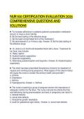 NUR 100 CERTIFICATION EVALUATION 2026 COMPREHENSIVE QUESTIONS AND SOLUTIONS