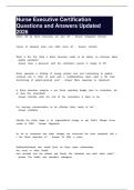 Nurse Executive Certification Questions and Answers Updated 2026