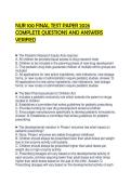 NUR 100 FINAL TEST PAPER 2026 COMPLETE QUESTIONS AND ANSWERS VERIFIED