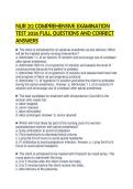 NUR 212 COMPREHENSIVE EXAMINATION TEST 2026 FULL QUESTIONS AND CORRECT ANSWERS