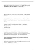 SOCIOLOGY 1301 FINAL EXAM &vert; 248 QUESTIONS AND ANSWERS &vert; WITH COMPLETE SOLUTION&period;