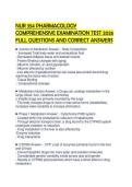 NUR 354 PHARMACOLOGY COMPREHENSIVE EXAMINATION TEST 2026 FULL QUESTIONS AND CORRECT ANSWERS