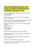 NUR 354 PHARMACOLOGY EXAM STUDY GUIDE 2026 COMPLETE QUESTIONS WITH ANSWERS GUARANTEED TO PASS