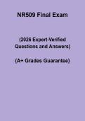 NR509 Final Exam Study Guide 2026 &vert; Advanced Health Assessment Q&A PDF