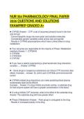 NUR 354 PHARMACOLOGY FINAL PAPER 2026 QUESTIONS AND SOLUTIONS EXAMPREP GRADED A&plus;