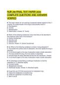 NUR 258 FINAL TEST PAPER 2026 COMPLETE QUESTIONS AND ANSWERS VERIFIED