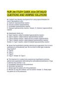 NUR 258 STUDY GUIDE 2026 DETAILED QUESTIONS AND VERIFIED SOLUTIONS