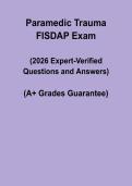 Paramedic Trauma FISDAP Exam Study Guide 2026 &vert; Questions & Answers PDF