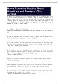 Nurse Executive Practice Test 4 Questions and Answers 100&percnt; verified