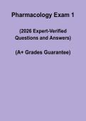 Pharmacology Exam 1 Study Guide 2026 &vert; Questions & Answers PDF