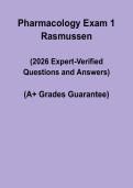 Pharmacology Exam 1 Rasmussen Study Guide 2026 &vert; Questions & Answers PDF