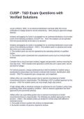CUSP - T&D Exam Questions with Verified Solutions