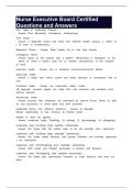 Nurse Executive Board Certified Questions and Answers