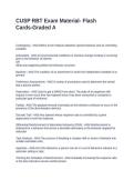 CUSP RBT Exam Material- Flash Cards-Graded A
