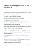 Dental Cusps Ridges Grooves EXAM-GRADED A