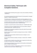 Electrical Safety T&D Exam with Complete Solutions