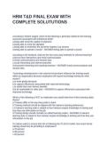 HRM T&D FINAL EXAM WITH COMPLETE SOLUTIONS