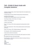 T&D - EXAM -2 Study Guide with Complete Solutions