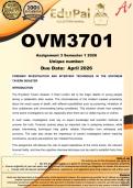 OVM3701 Assignment 3 &lpar;COMPLETE ANSWERS&rpar; Semester 1 2026 - DUE April 2026