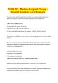 NURS 201&semi; Medical Surgical Theory &ndash; General Questions and Answers&period;