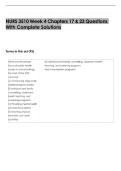 NURS 3510 Week 4 Chapters 17 & 23 Questions  With Complete Solutions