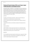 Chartered Financial Analyst &lpar;CFA&rpar; Level I Exam &vert; Latest  Verified Questions and Detailed Answers