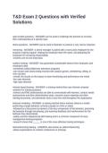 T&D Exam 2 Questions with Verified Solutions