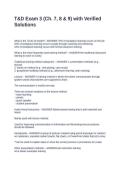 T&D Exam 3 &lpar;Ch&period; 7&comma; 8 & 9&rpar; with Verified Solutions