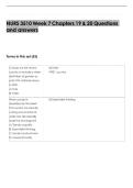 NURS 3510 Week 7 Chapters 19 & 20 Questions  and answers