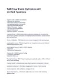 T&D Final Exam Questions with Verified Solutions