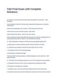 T&D Final Exam with Complete Solutions