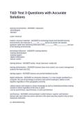 T&D Test 3 Questions with Accurate Solutions