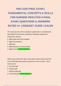 BUNDLE FOR NSG 3130 EXAM 1&comma; 2&comma; 3&comma; 4 & FINAL EXAM &vert; FUNDAMENTAL CONCEPTS & SKILLS FOR NURSING PRACTICE II FINAL EXAM &vert; QUESTIONS & ANSWERS RATED A&plus; &vert; 2026&sol;2027 GUIDE &vert; GALEN