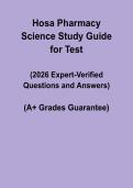 HOSA Pharmacy Science Study Guide for Test 2026 &vert; Questions & Answers PDF