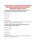 BSN 425 Exam 1&colon; Gerontological Nursing Updated  and Verified Questions and Correct Answers -  Nightingale College &lpar;