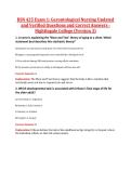 BSN 425 Exam 1&colon; Gerontological Nursing Updated  and Verified Questions and Correct Answers -  Nightingale College