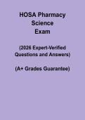 HOSA Pharmacy Science 2026 Study Guide &vert; Questions & Answers PDF