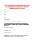 BSN 425 Exam 2&colon; Gerontological Nursing Updated  and Verified Questions and Correct Answers -  Nightingale College