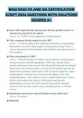 WGU D432 PA AND OA CERTIFICATION SCRIPT 2026 QUESTIONS WITH SOLUTIONS GRADED A&plus;