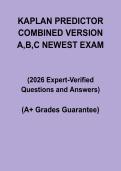 Kaplan Predictor Combined Version A&comma; B&comma; C 2026 &vert; Questions & Answers PDF