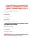BSN 425 Final Exam&colon; Gerontological Nursing  Updated and Verified Questions and Correct  Answers - Nightingale College