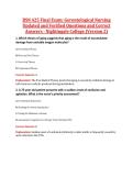 BSN 425 Final Exam&colon; Gerontological Nursing  Updated and Verified Questions and Correct  Answers - Nightingale College 