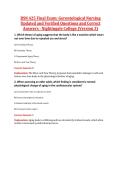 BSN 425 Final Exam&colon; Gerontological Nursing  Updated and Verified Questions and Correct  Answers - Nightingale College 