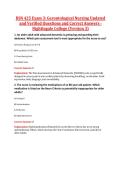 BSN 425 Exam 3&colon; Gerontological Nursing Updated  and Verified Questions and Correct Answers -  Nightingale College 